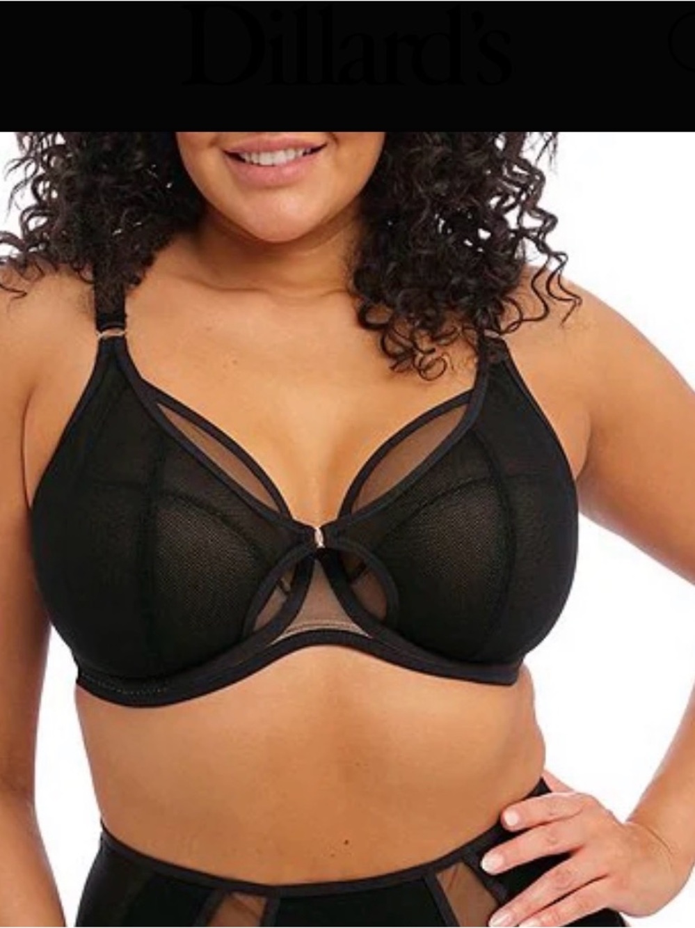 Elomi Women's Kintai Underwire Plunge Bra Black 38M New